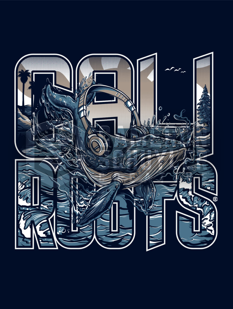 Cali Roots Whalephones Merch Design