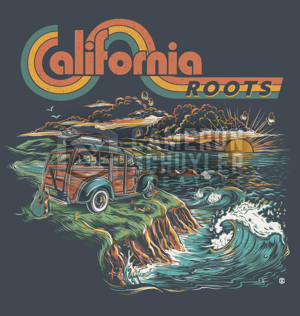 Cali Roots Cali Roots Woodie Tee Design 2021