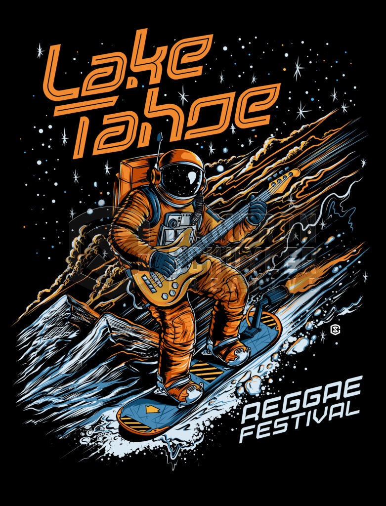 Lake Tahoe Reggae Fest Space Bassist Merch Design