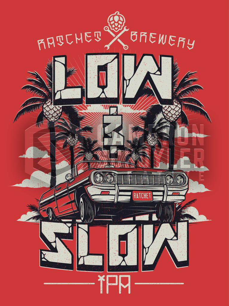 Ratchet Brewery Low & Slow IPA Tee Design