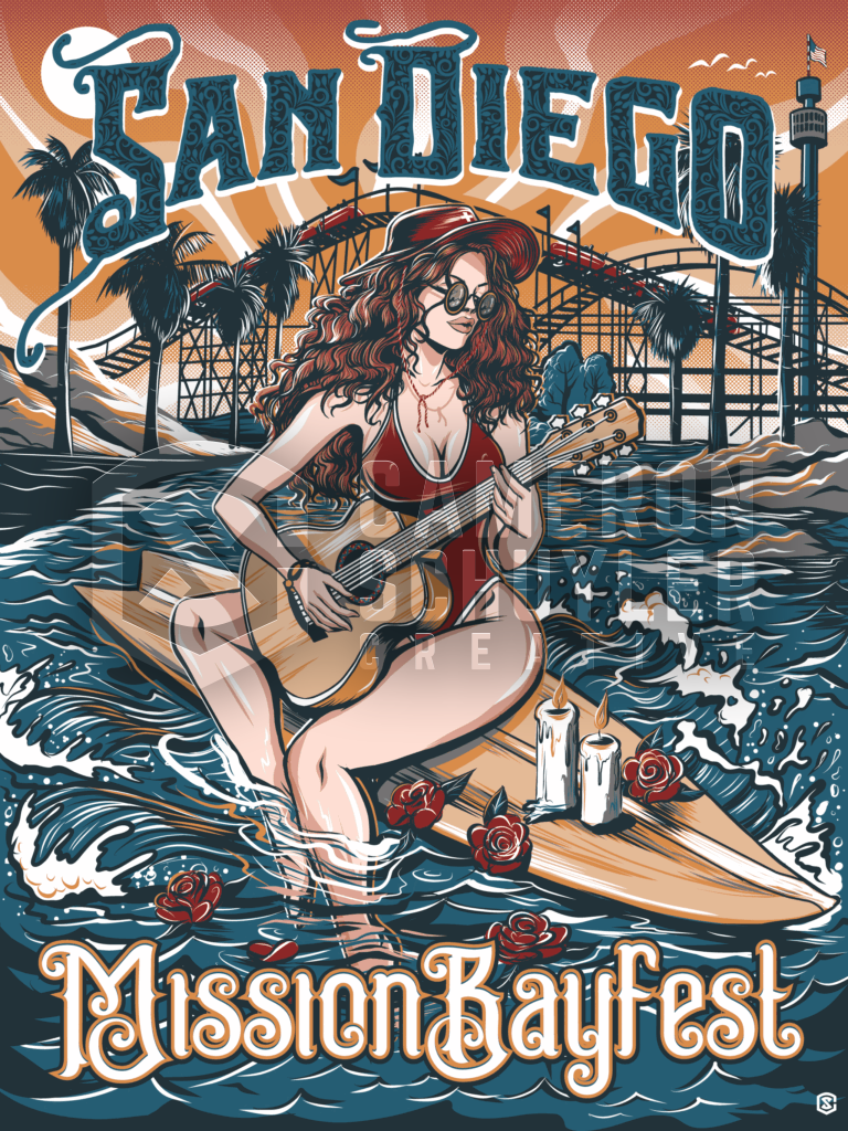 San Diego Mission Bayfest 2023 Limited Edition Poster & Apparel Design