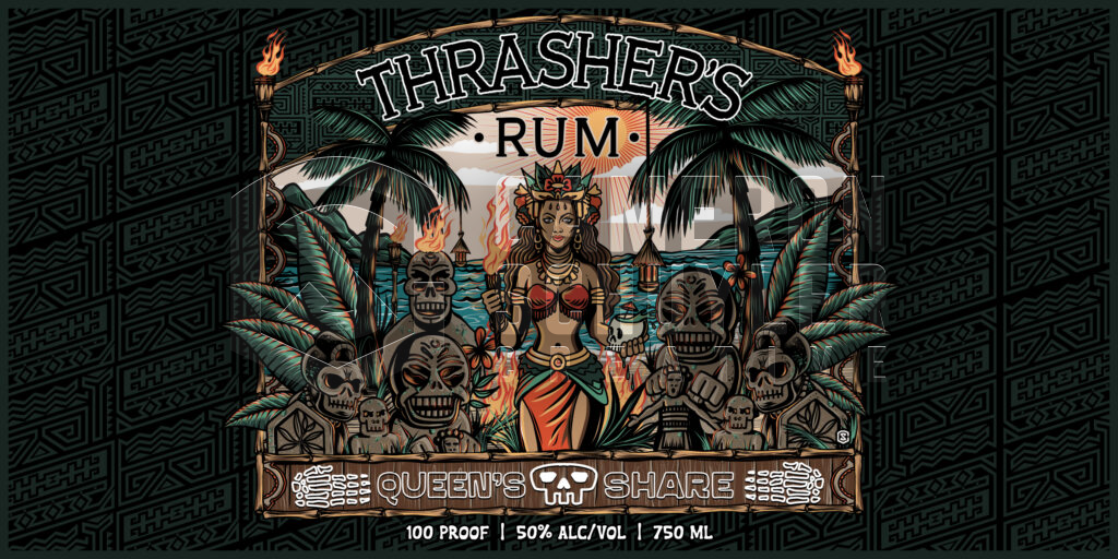 Thrashers Rum Rum Bottle Label