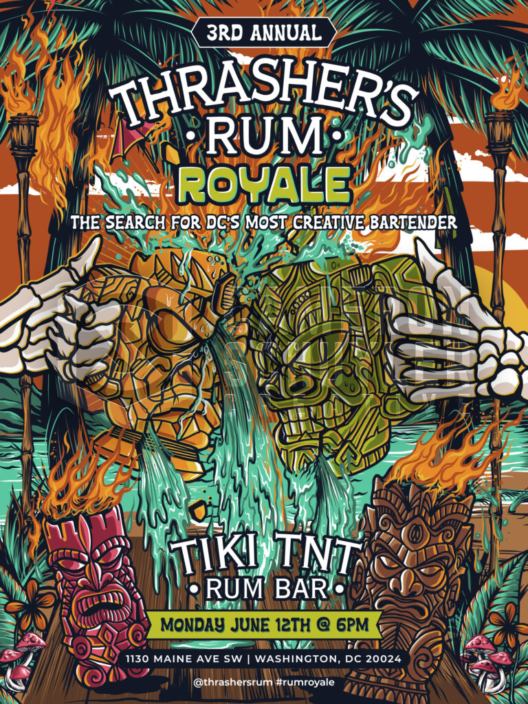 Thrashers Rum Tiki Party Poster Design